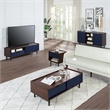 Duane Nightstand from Engineered Wood in Dark Brown and Navy Blue - Set of 2