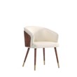 Reeva Dining Chair from Engineered Wood in Walnut and Cream- Set of 2