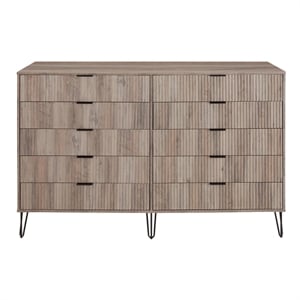 DUMBO 10-Drawer Double Tall Dresser from Engineered Wood in Gray