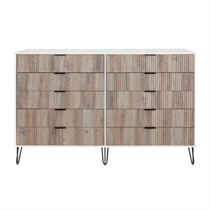 DUMBO 10-Drawer Double Tall Dresser from Engineered Wood in Multi-Color