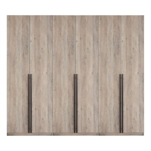 Lee 3-Piece Module Wardrobe Closet from Engineered Wood in Rustic Gray