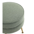 Manhattan Comfort Bailey Ottoman in Sage Green with Solid Wood Base & Gold Feet