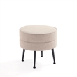Manhattan Comfort Bailey Ottoman in Oatmeal with Solid Wood Base & Black Feet