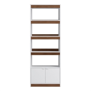 Manhattan Comfort Ratzer Bookcase from Engineered Wood in White and Brown