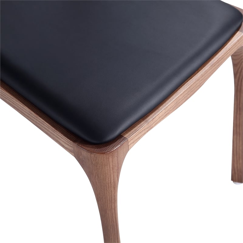 Moderno Stackable Dining Chair from Solid Wood in Walnut and Black- Set of 4