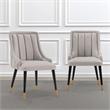 Manhattan Comfort Eda Dining Chair from Solid Wood in Gray - Set of 2