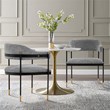 Manhattan Comfort Lia Dining Armchair with Metal Frame in Gray - Set of 2