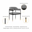 Manhattan Comfort Lia Dining Armchair with Metal Frame in Gray - Set of 2