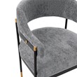 Manhattan Comfort Lia Dining Armchair with Metal Frame in Gray - Set of 2