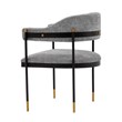Manhattan Comfort Lia Dining Armchair with Metal Frame in Gray - Set of 2