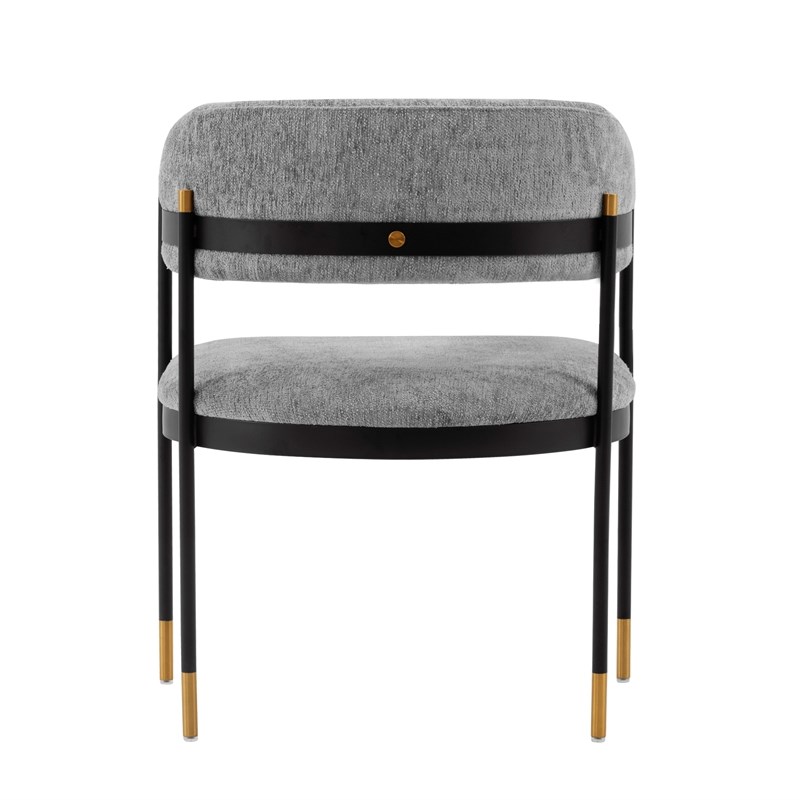 Manhattan Comfort Lia Dining Armchair with Metal Frame in Gray - Set of 2
