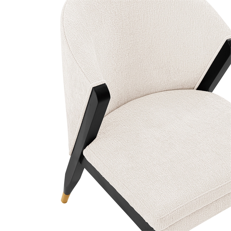 Manhattan Comfort Ola Dining Chair with Solid Wood Frame in Cream - Set of 2