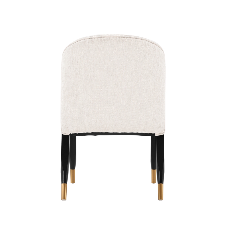 Manhattan Comfort Ola Dining Chair with Solid Wood Frame in Cream - Set of 2