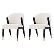 Manhattan Comfort Ola Dining Chair with Solid Wood Frame in Cream - Set of 2