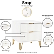 2-Piece DUMBO Standard 3-Drawer Dresser and DUMBO 2.0 Nightstand in White