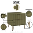 2-Piece DUMBO Standard 3-Drawer Dresser and DUMBO 2.0 Nightstand in Olive Green