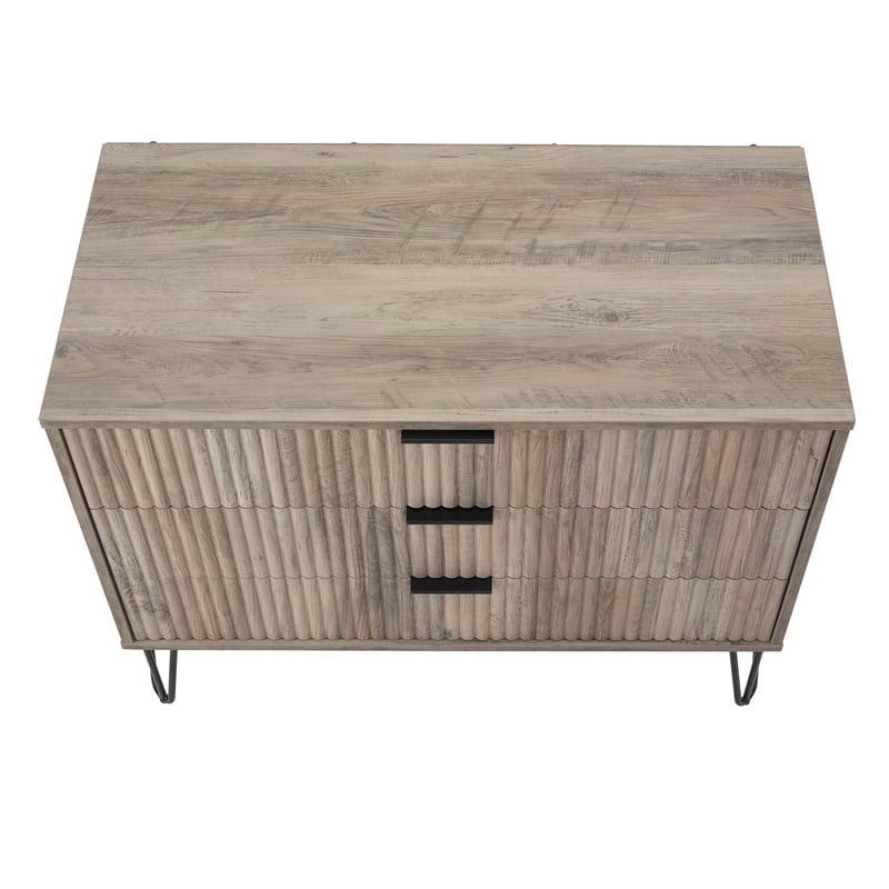 2-Piece DUMBO Standard 3-Drawer Dresser and DUMBO 2.0 Nightstand in Light Grey