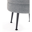 Manhattan Comfort Bailey Ottoman in Gray with Solid Wood Base and Black Feet