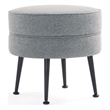 Manhattan Comfort Bailey Ottoman in Gray with Solid Wood Base and Black Feet
