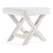 Manhattan Comfort Abigail Single Ottoman Bench with Solid Wood Frame in Cream