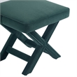 Manhattan Comfort Abigail Single Ottoman Bench with Solid Wood Frame in Green