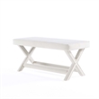 Manhattan Comfort Abigail Double Ottoman Bench with Solid Wood Frame in Cream
