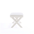 Manhattan Comfort Abigail Double Ottoman Bench with Solid Wood Frame in Cream