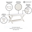 Manhattan Comfort Abigail Double Ottoman Bench with Solid Wood Frame in Cream