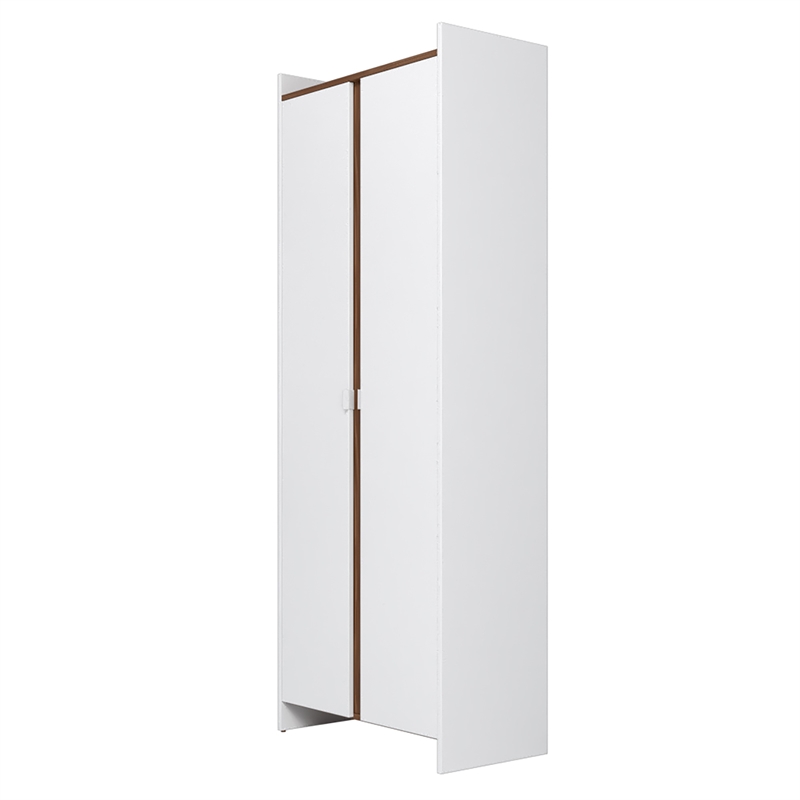 Manhattan Comfort Ratzer Storage Cabinet from Engineered Wood in White and Brown