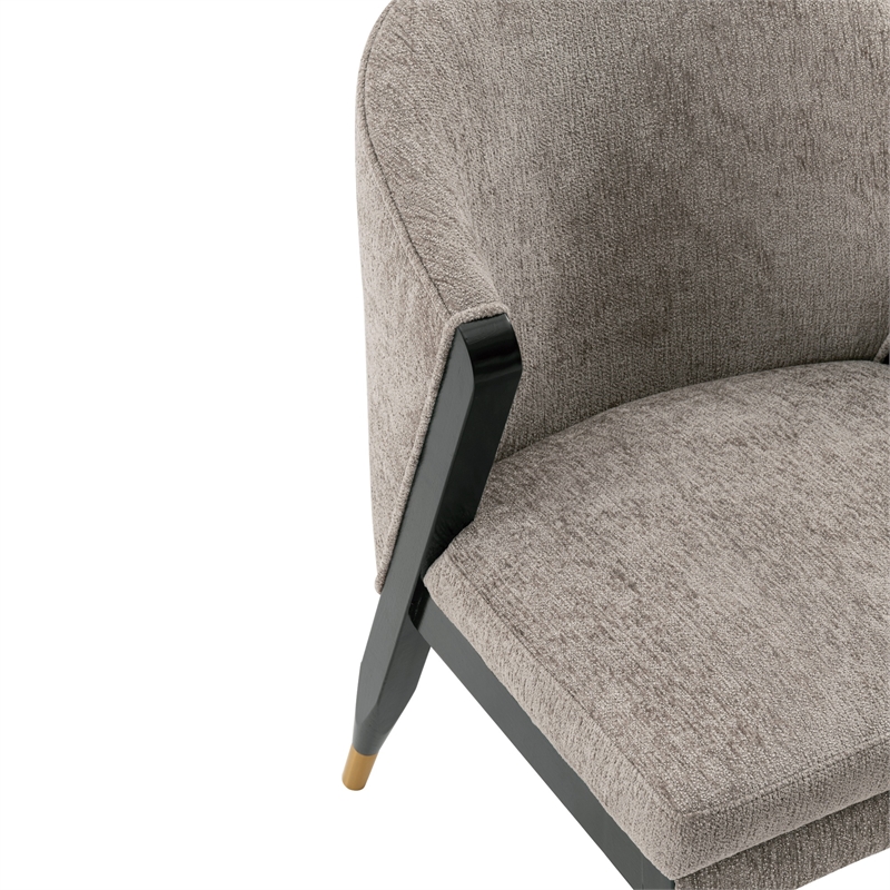 Manhattan Comfort Ola Dining Chair with Solid Wood Frame in Stone  - Set of 2