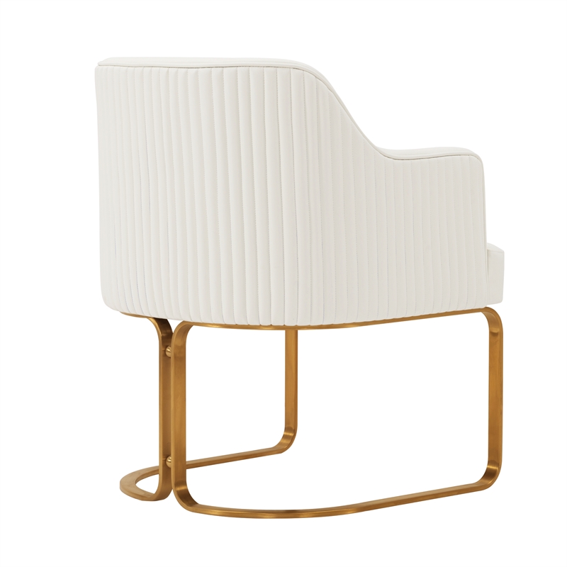 Manhattan Comfort Raya Dining Armchair with Solid Wood Frame in Cream- Set of 2