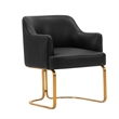 Manhattan Comfort Raya Dining Armchair with Solid Wood Frame in Black- Set of 2