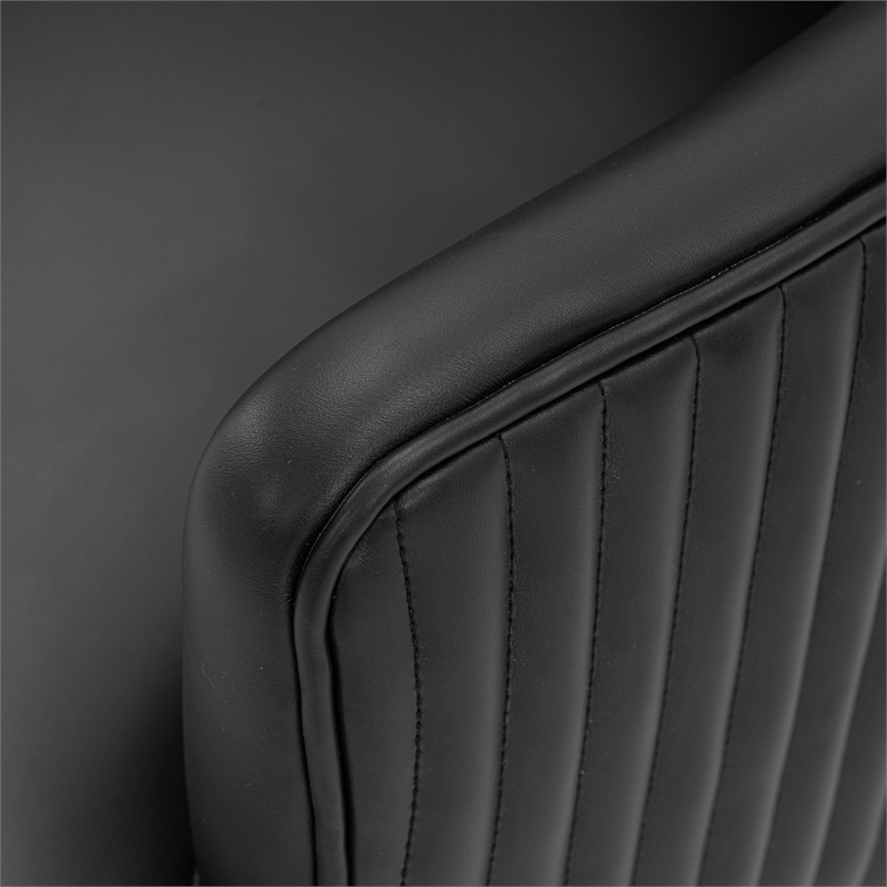Manhattan Comfort Raya Dining Armchair with Solid Wood Frame in Black- Set of 2