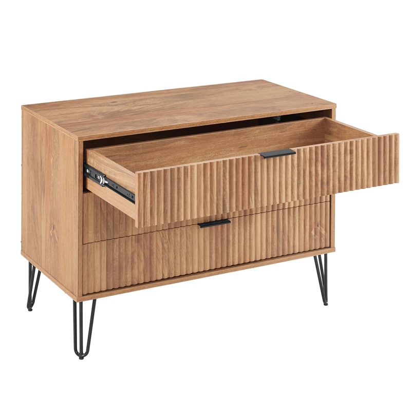 2-Piece DUMBO Standard 3-Drawer Dresser and DUMBO 2.0 Nightstand in Golden Brown