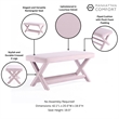 Manhattan Comfort Abigail Double Ottoman Bench with Solid Wood Frame in Pink