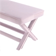 Manhattan Comfort Abigail Double Ottoman Bench with Solid Wood Frame in Pink
