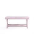 Manhattan Comfort Abigail Double Ottoman Bench with Solid Wood Frame in Pink