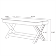 Manhattan Comfort Abigail Double Ottoman Bench with Solid Wood Frame in Blue