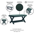 Manhattan Comfort Abigail Double Ottoman Bench with Solid Wood Frame in Green
