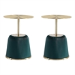 Manhattan Comfort Anderson End Table 1.0 with Steel Frame in Green - Set of 2