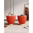 Manhattan Comfort Anderson End Table 2.0 with Steel Frame in Orange - Set of 2