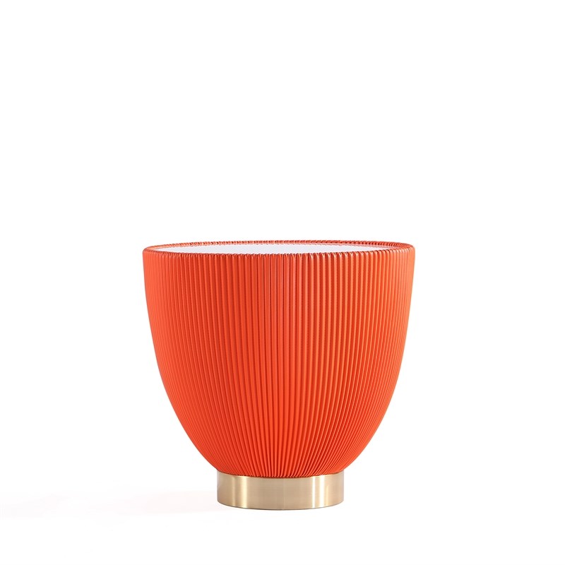 Manhattan Comfort Anderson End Table 2.0 with Steel Frame in Orange - Set of 2