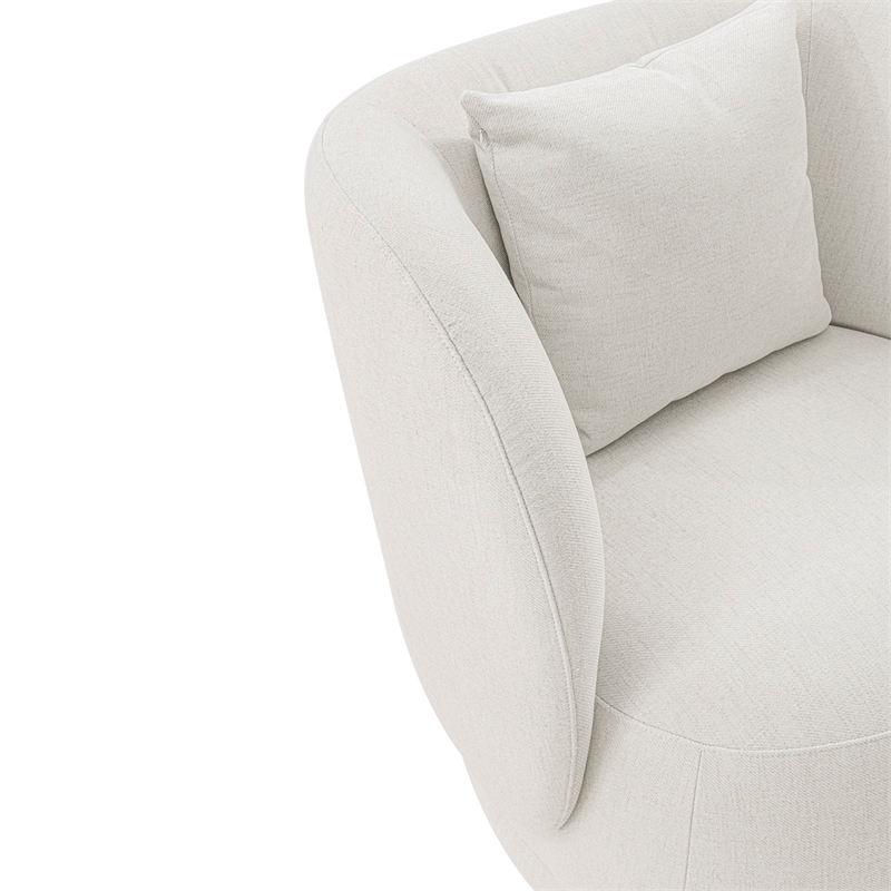 Manhattan Comfort Siri Accent Chair with Solid Wood Frame in Cream - Set of 2