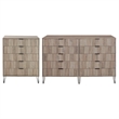 2-Piece DUMBO 5-Drawer Tall Dresser & 10-Drawer Double Tall Dresser in Gray
