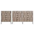 2-Piece DUMBO 5-Drawer Tall Dresser & 10-Drawer Double Tall Dresser - Light Gray
