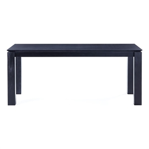 Manhattan Comfort Rockaway 70.86 Solid Wood Dining Table in Black