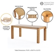 Manhattan Comfort Rockaway 70.86 Solid Wood Dining Table in Natural