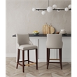 Manhattan Comfort Shubert Barstool with Solid Wood Frame in Light Gray- Set of 2