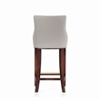 Manhattan Comfort Shubert Barstool with Solid Wood Frame in Light Gray- Set of 2