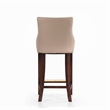 Manhattan Comfort Shubert Barstool with Solid Wood Frame in Tan- Set of 2